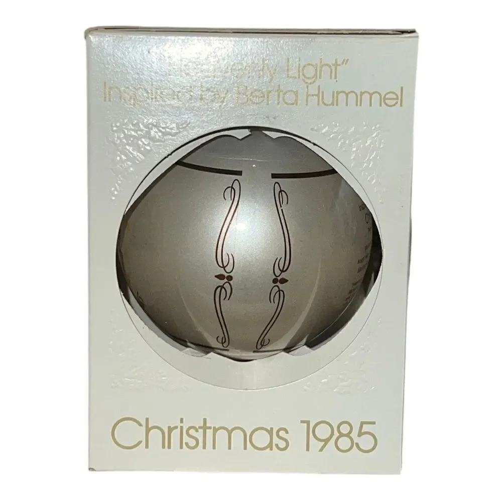 Schmid Berta Hummel Heavenly Light 1985 Christmas Glass Ornament W Box